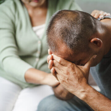 1920 Female Friend Or Family Sitting And Hold Hands During Cheer Up To Mental Depress Man Psychologist Provides Mental Aid To Patient Ptsd Mental Health Concept